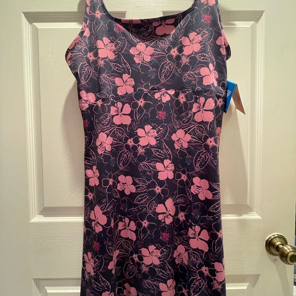 Columbia Navy Dress with Pink Floral Print